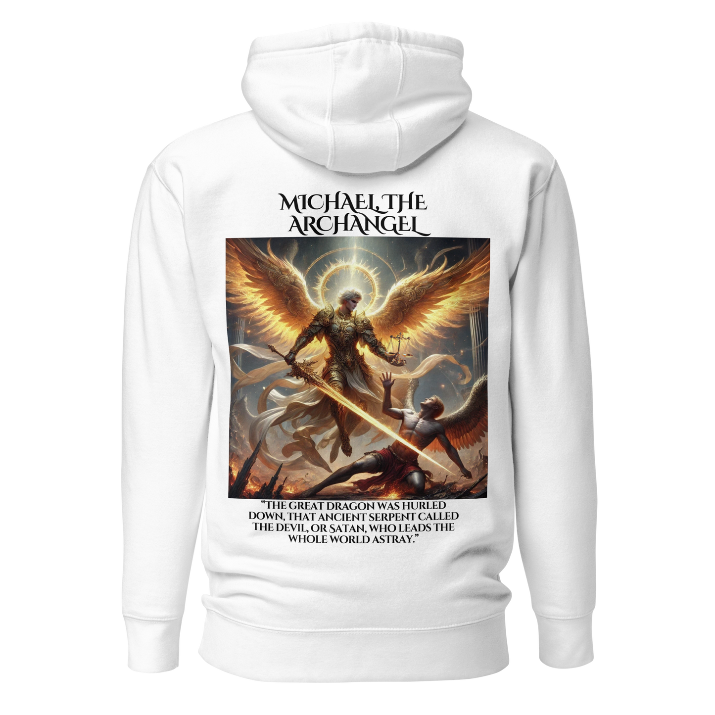 Archangel Michael White Hoodie